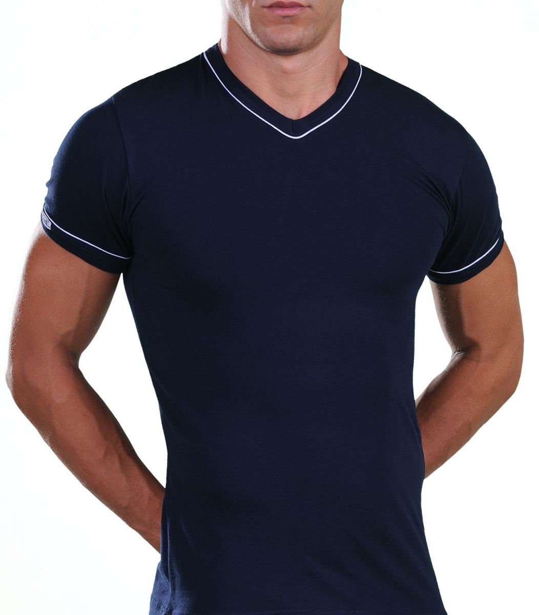 T-Shirt, V Neck, blue
