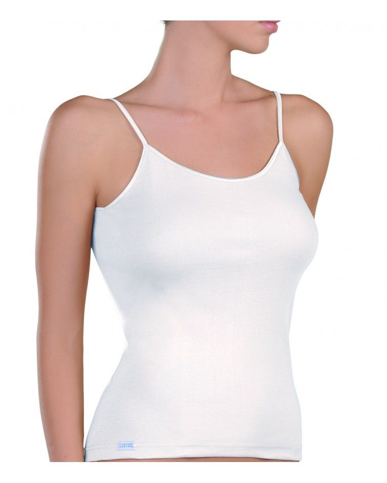 Camisole, Satin shoulder strap, white