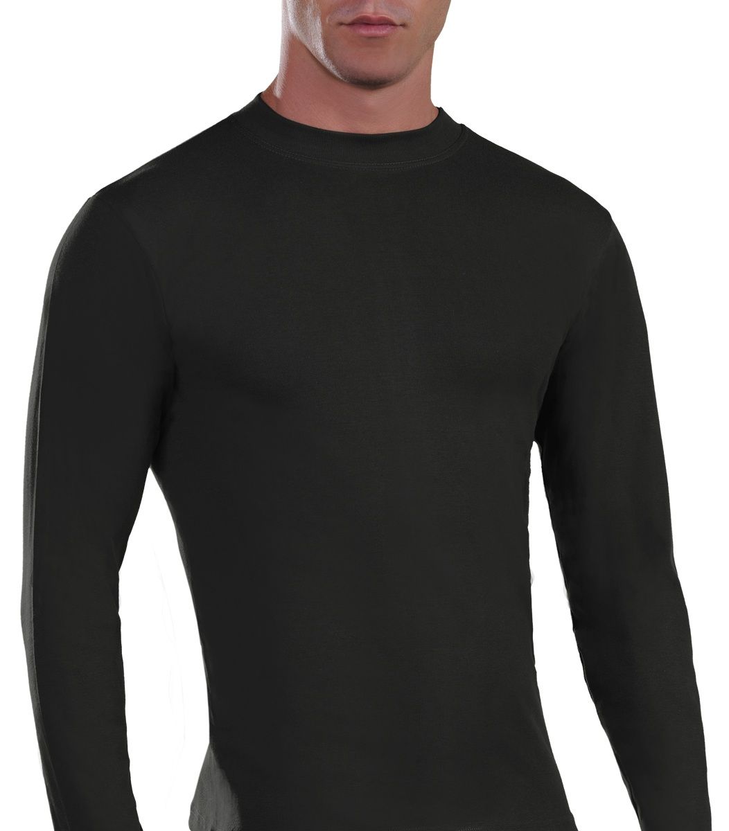 Mens Long sleeve, crew neck, black