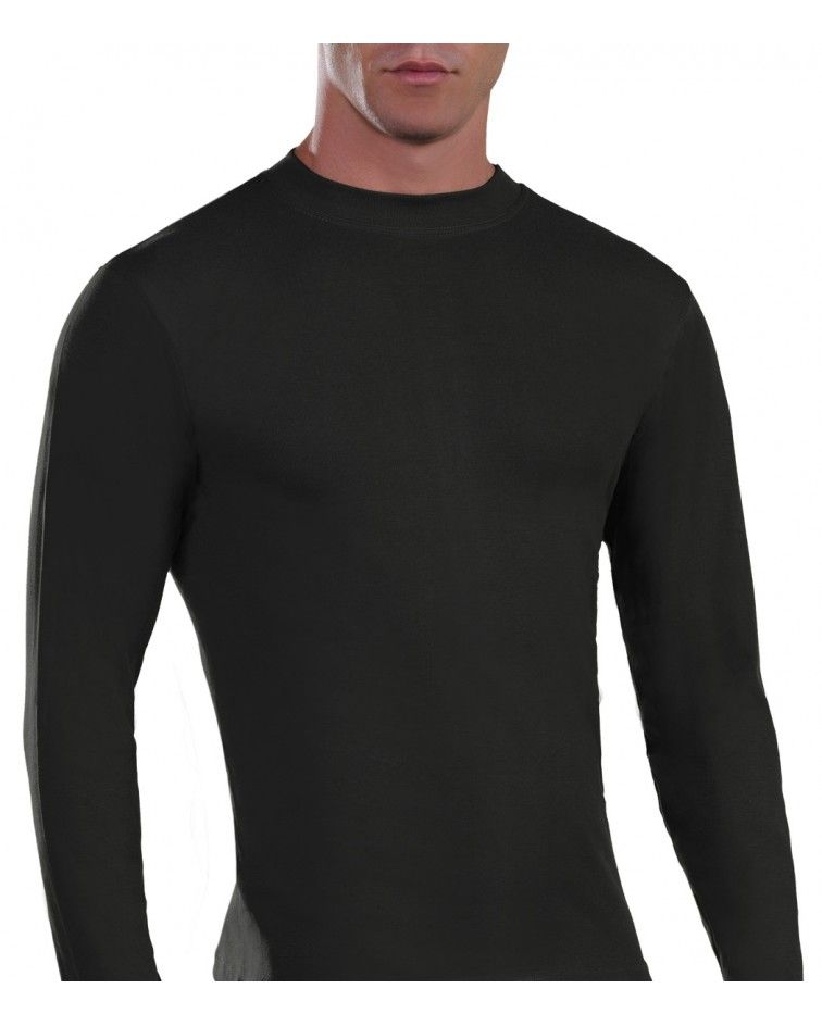 Mens Long sleeve, crew neck, black