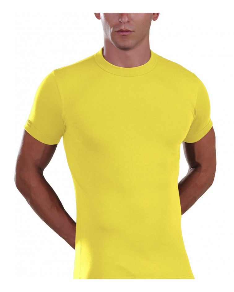 Men, T-Shirt, Elastic, yellow