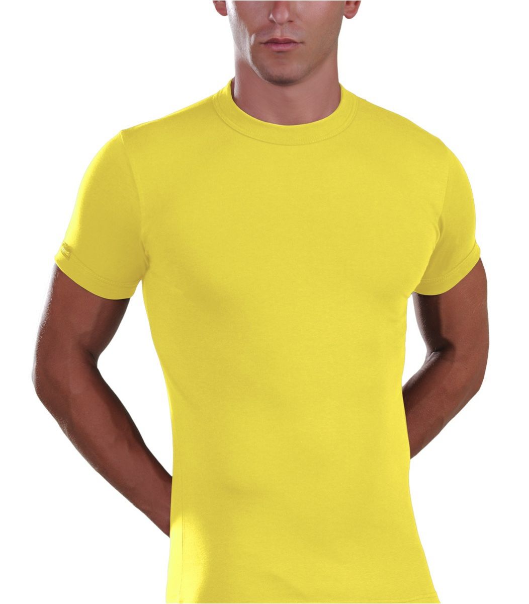 Men, T-Shirt, Elastic, yellow