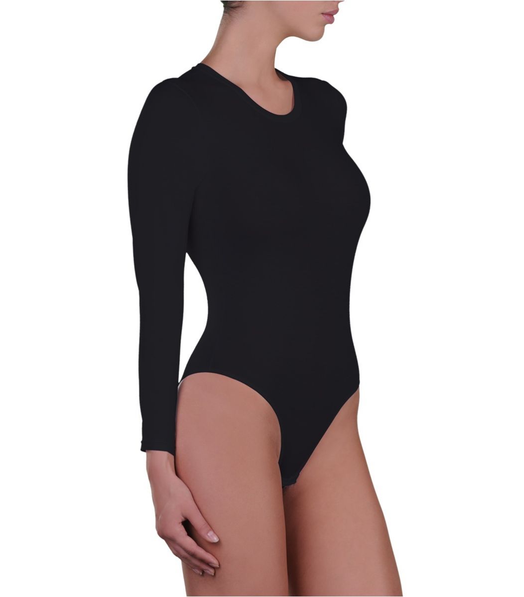Body, long sleeve, micromodal, black