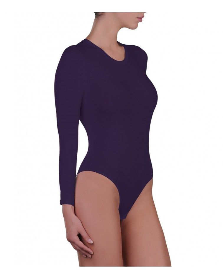 Body, long sleeve, micromodal, purple