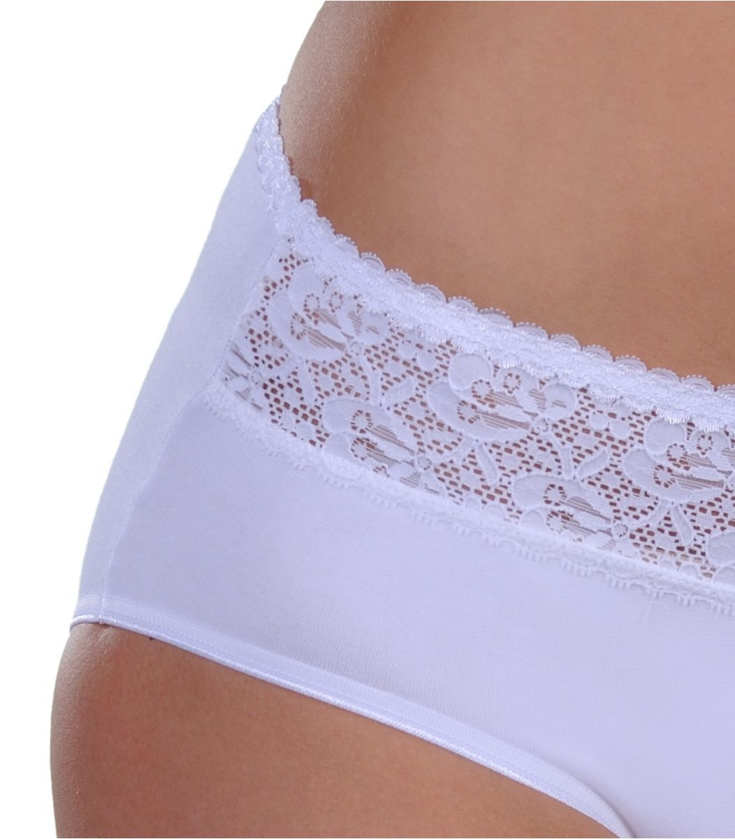 Panty mini, lace strip, White, XL