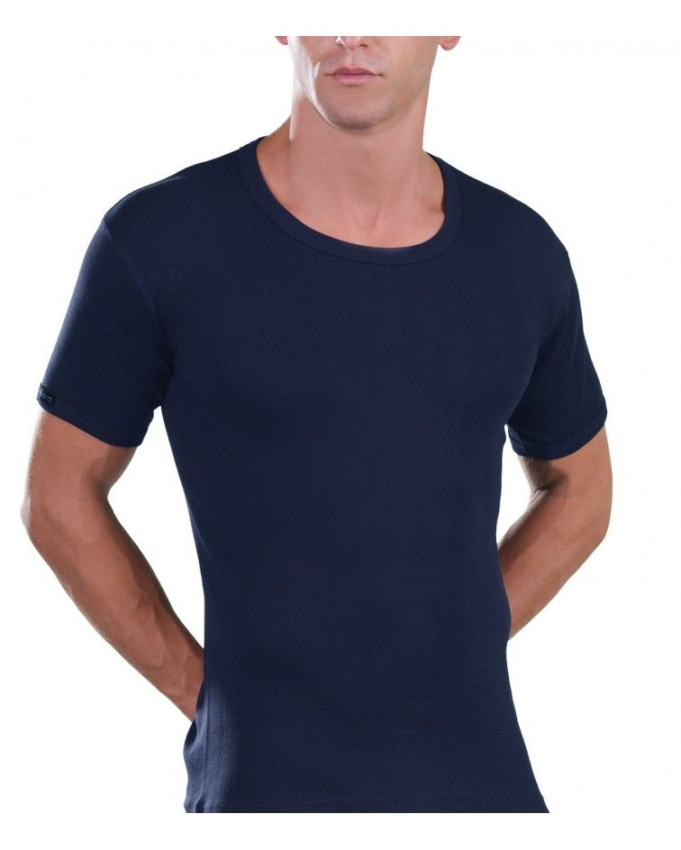 Open Neck T-Shirt, blue