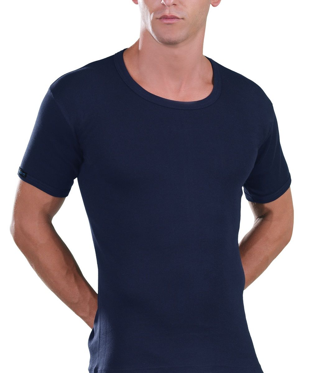 Open Neck T-Shirt, blue