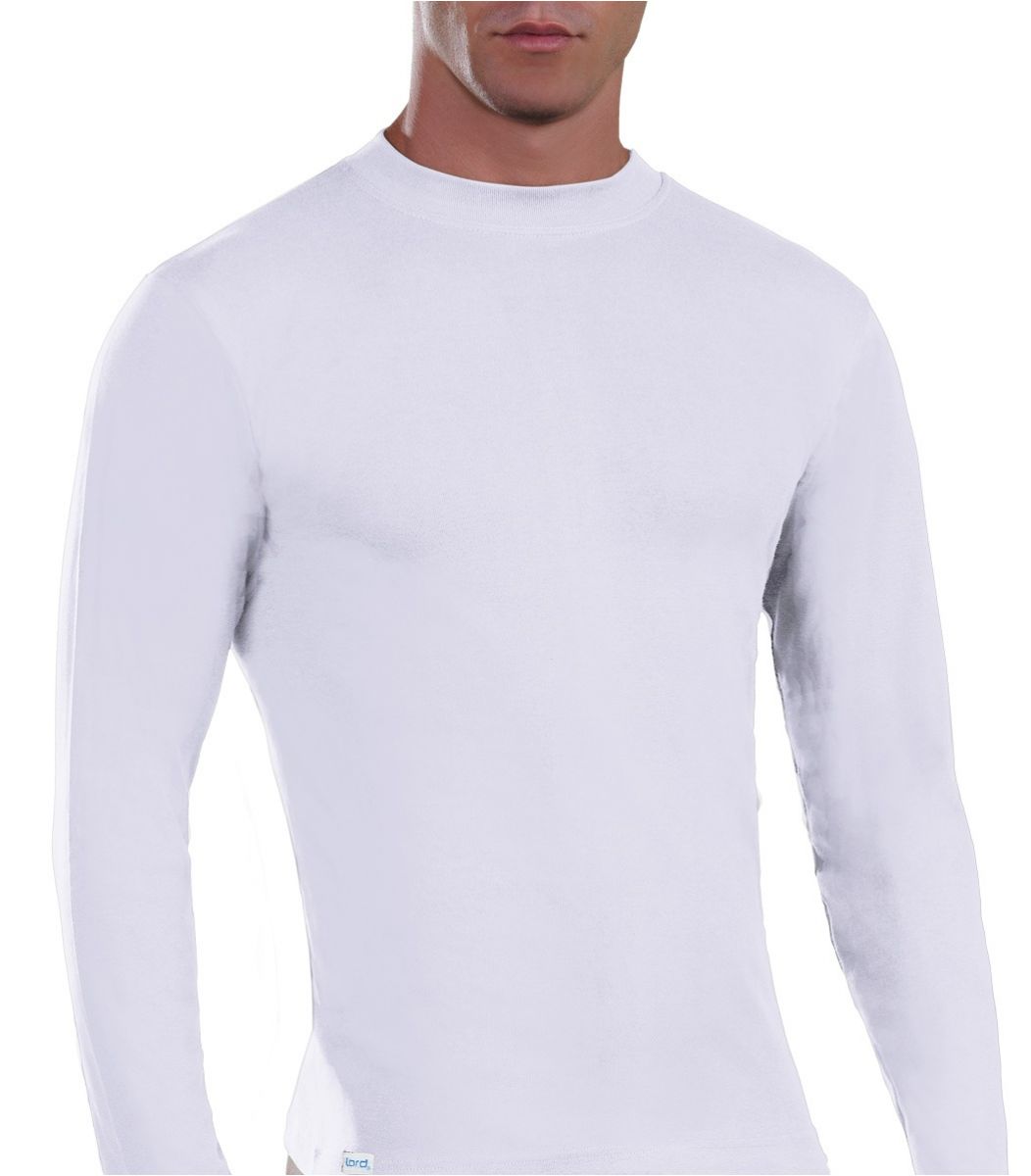 Men underwear Long Sleeve crew neck Color White Size XS