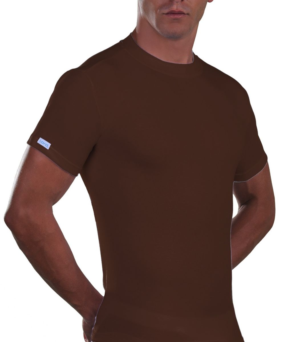 T-Shirt, crew neck, Cotton. brown