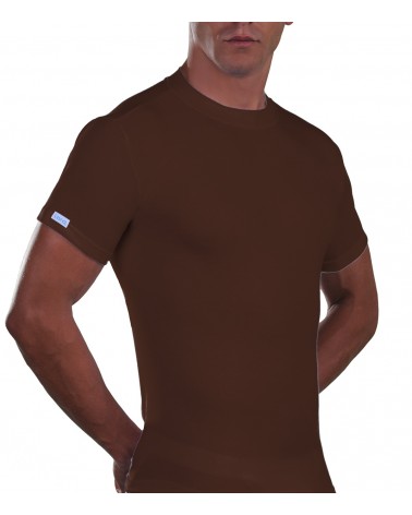 T-Shirt, crew neck, Cotton. brown