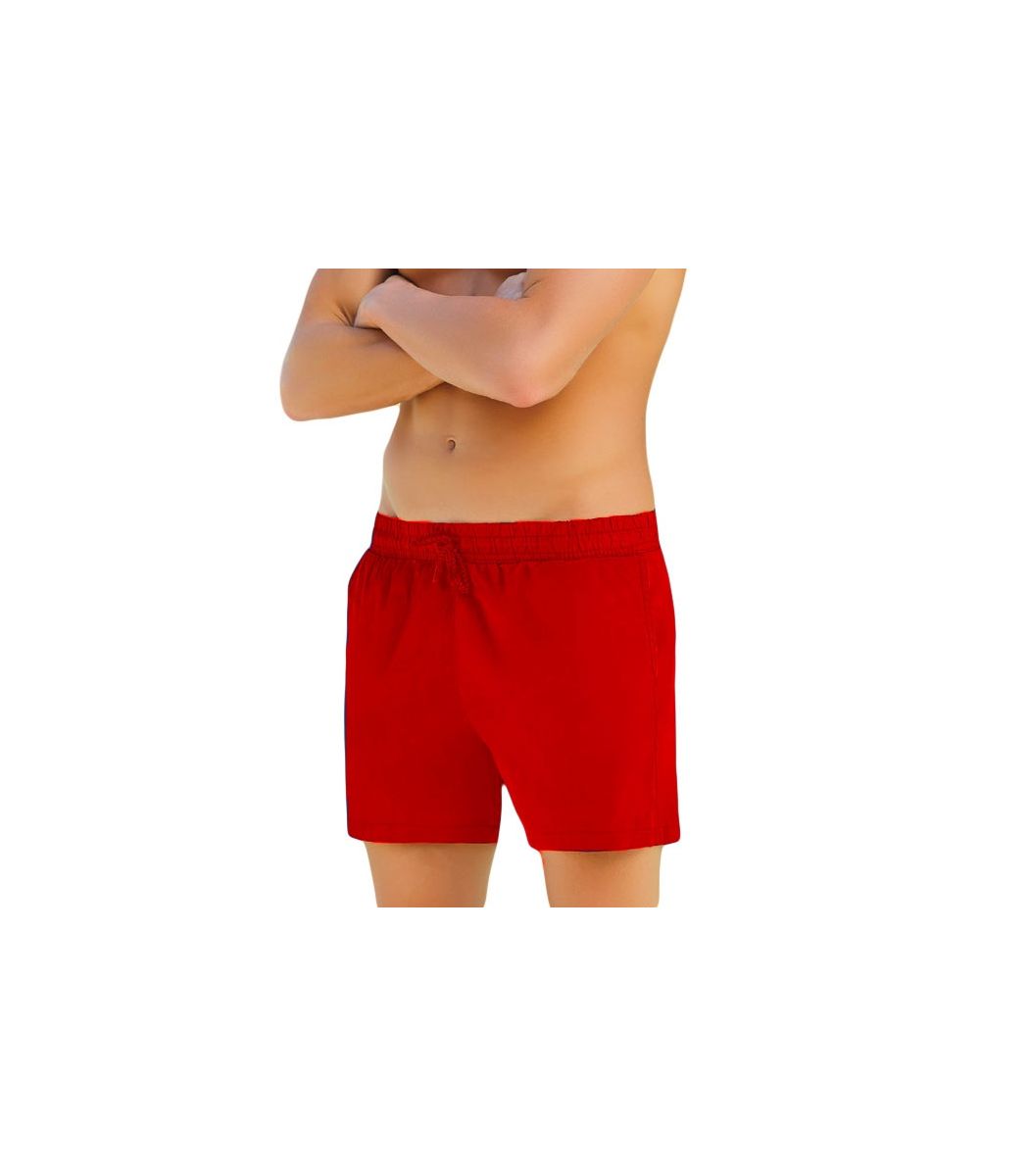 Men swimwear sorts, red