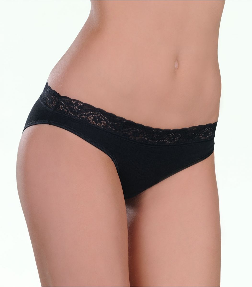 Panty, rubber-lace, black