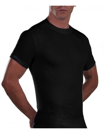 Cotton T-Shirt, crew neck, big sizes, black