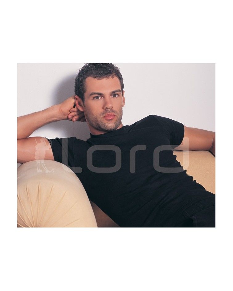 Cotton T-Shirt, crew neck, big sizes, black