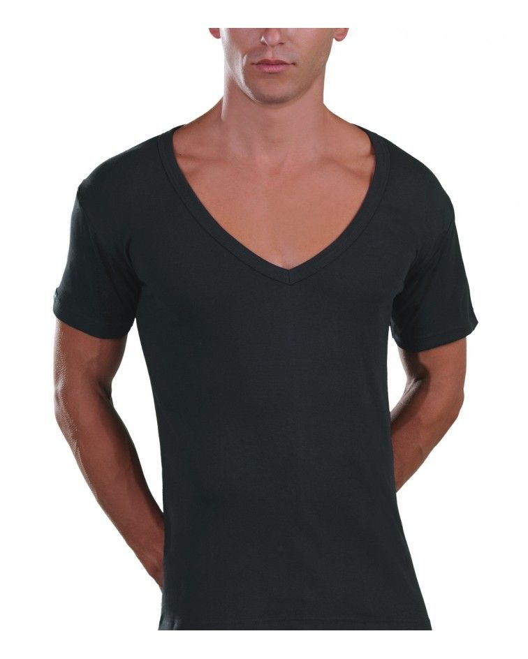 Too Open Neck T-Shirt, charcoal