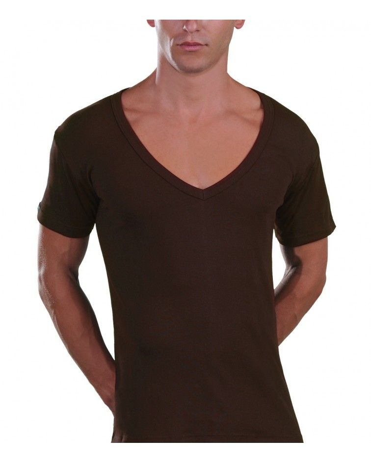 Too Open Neck T-Shirt, brown