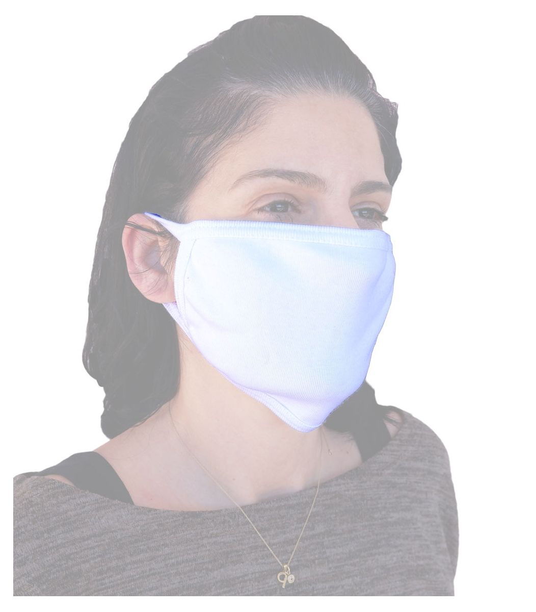 Υφασμάτινη Βαμβακερή Μάσκα επαναχρησιμοποιούμενη, λευκή