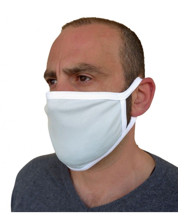 Professional Cotton reusable protection Mask, ciel