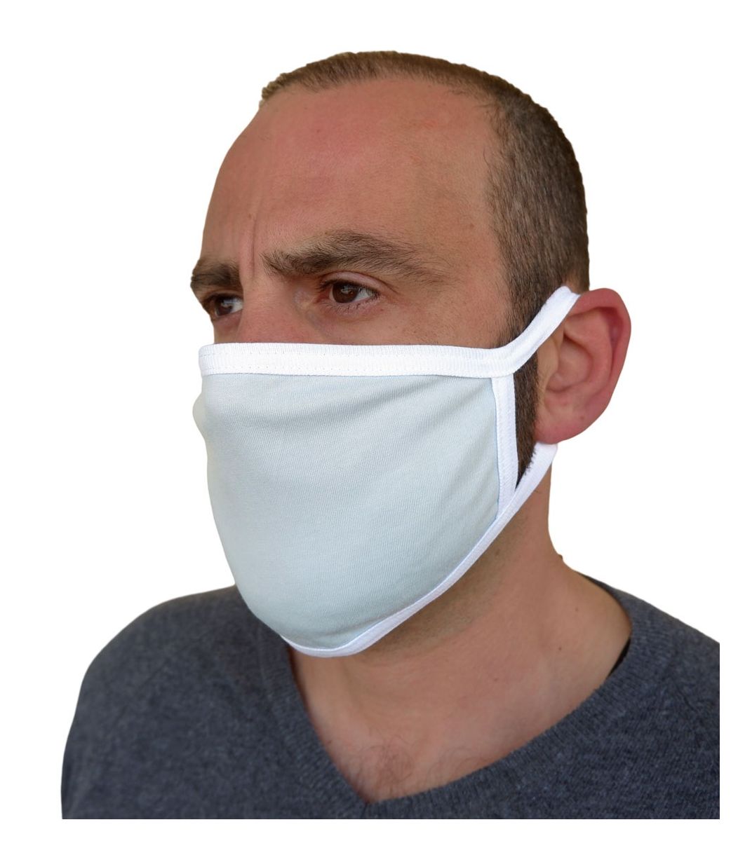 Professional Cotton reusable protection Mask, ciel