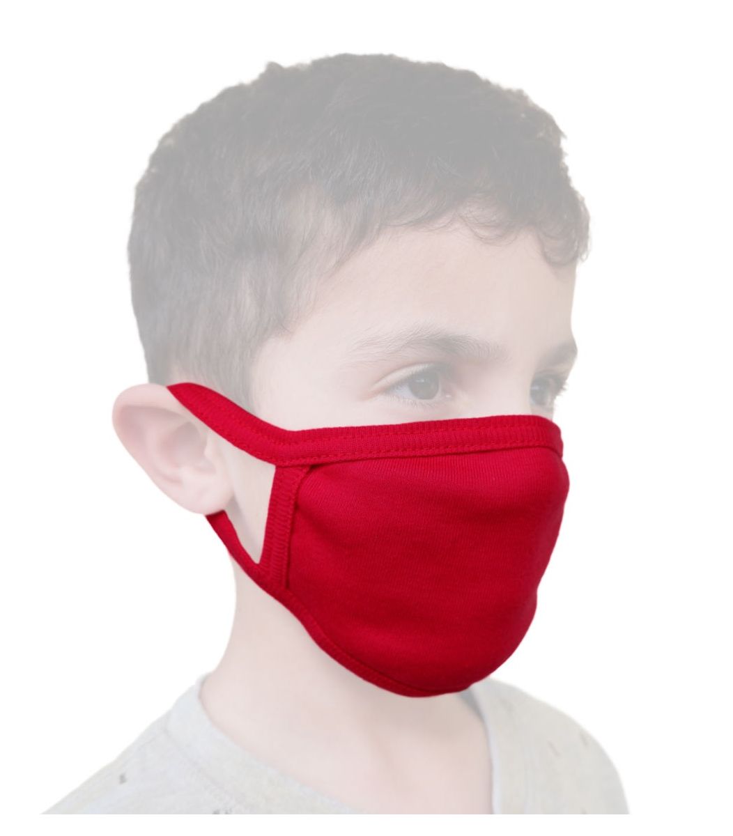 Παιδική - Εφηβική Βαμβακερή Μάσκα, κόκκινη