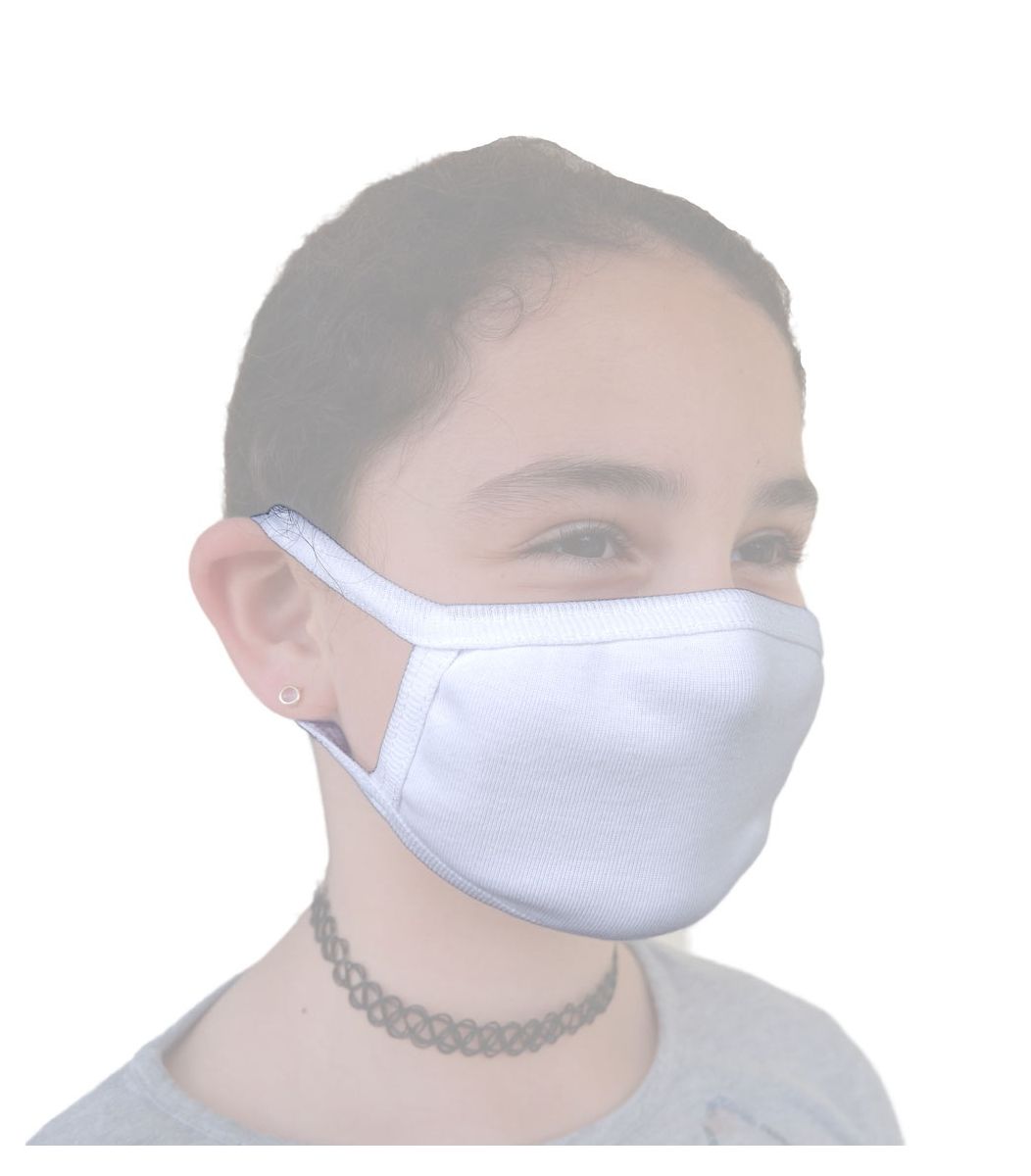 Παιδική - Εφηβική Βαμβακερή Μάσκα, λευκή