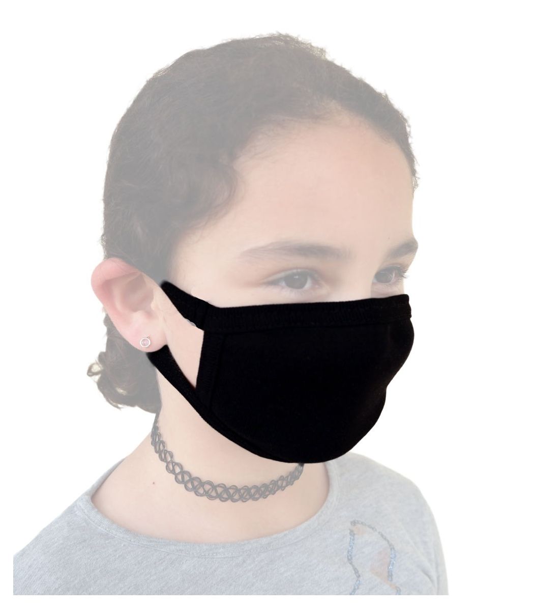 Παιδική - Εφηβική Βαμβακερή Μάσκα, μαύρη