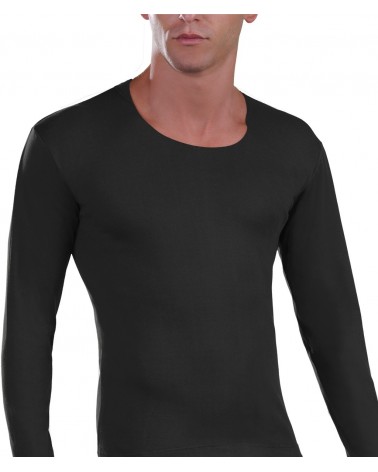 Open Neck T-Shirt, black