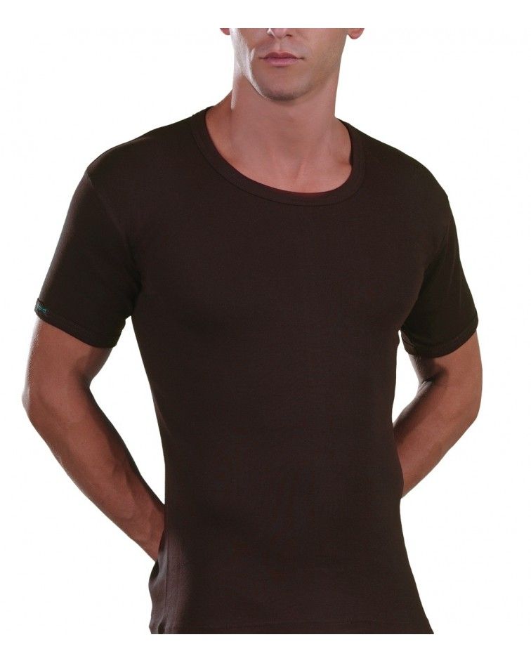 Open Neck T-Shirt, brown