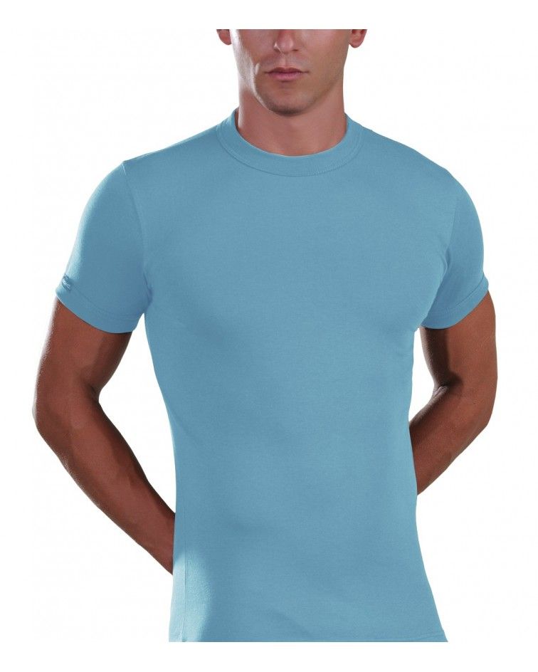 Men, T-Shirt, Elastic, ciel