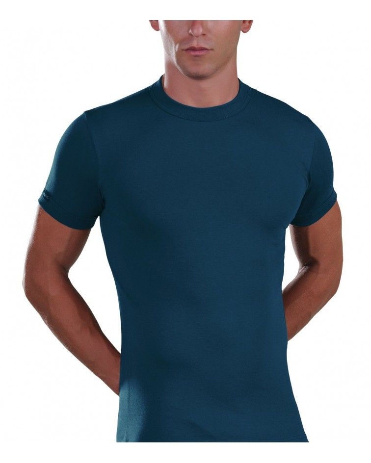 Men, T-Shirt, Elastic, blue opal