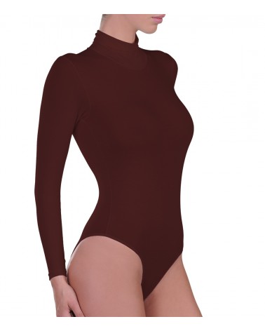 Body, Long Sleeve, turtle neck, brown