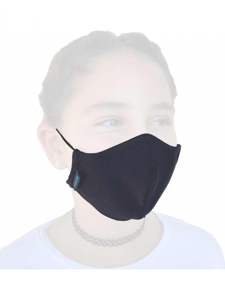 Παιδική Μάσκα με λάστιχο, βαμβακερή, μαύρο2