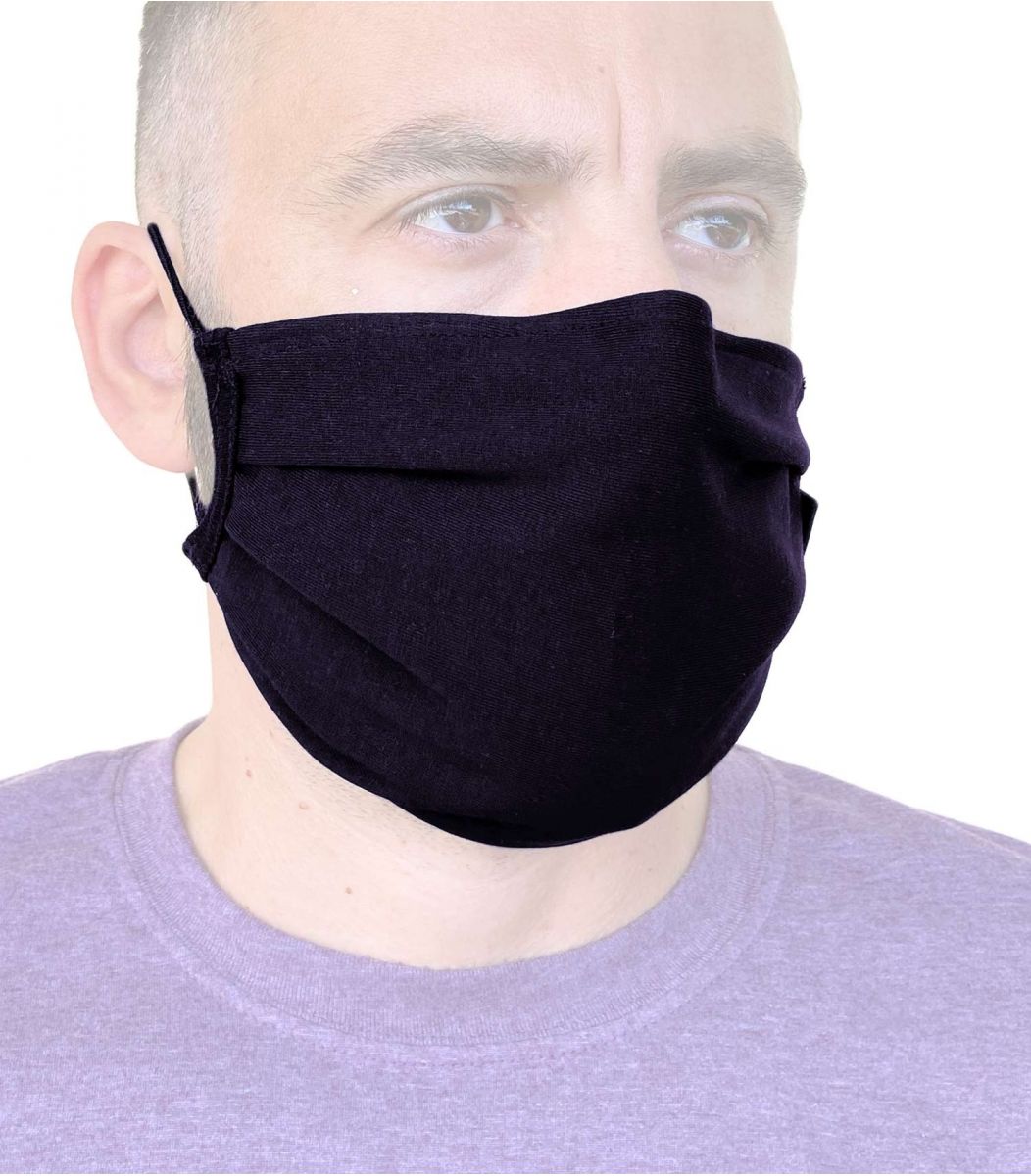 Cotton reusable Mask with wire, black