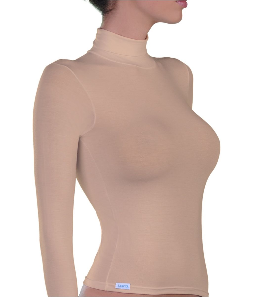 Long Sleeve, Turtle Neck, white