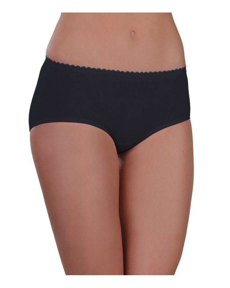 Panty, midi, wide rubber, black