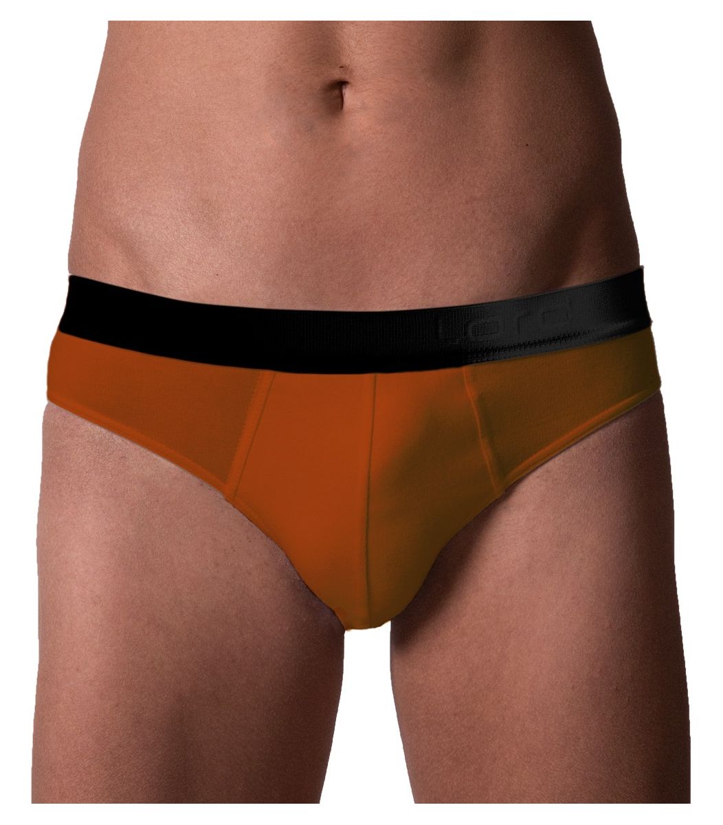 Brief, Black Ext.Rubber, orange