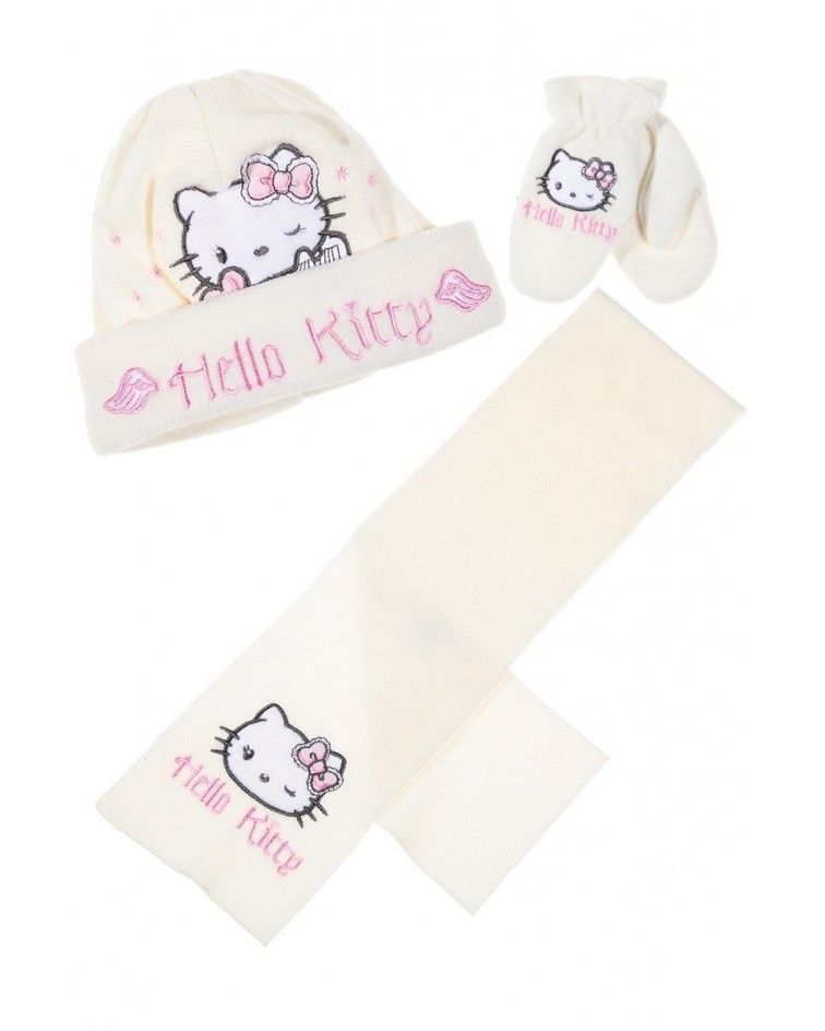 Hello Kitty Set, hat, pair of gloves and a scarf