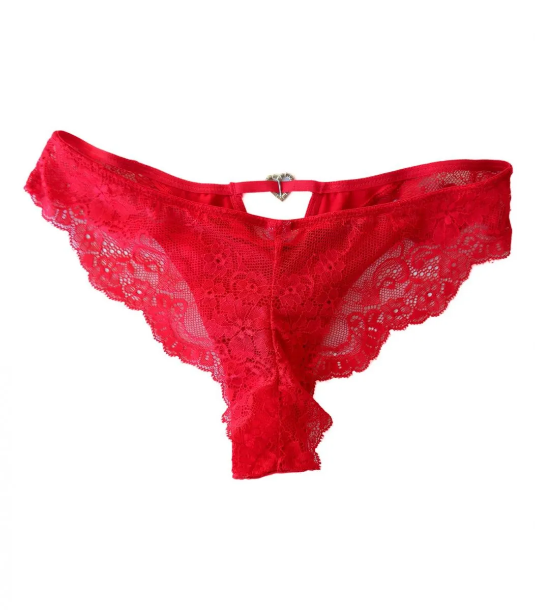 Love and Bra Women panty lace String Color Red Size Small