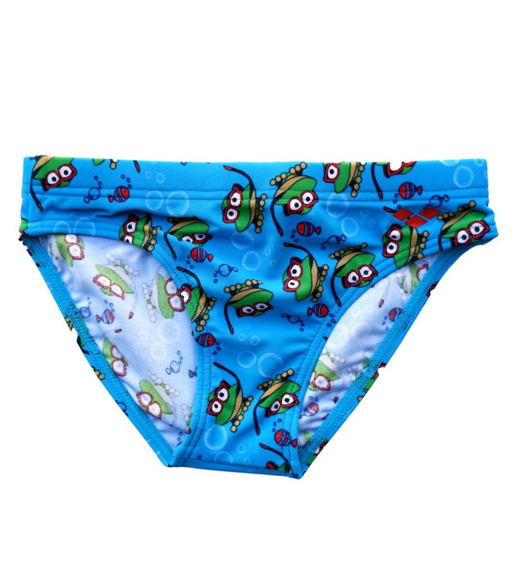 Arena Boy Swimwear Water Tribe Printed Kids Brief Color Blue Size 2yrs old