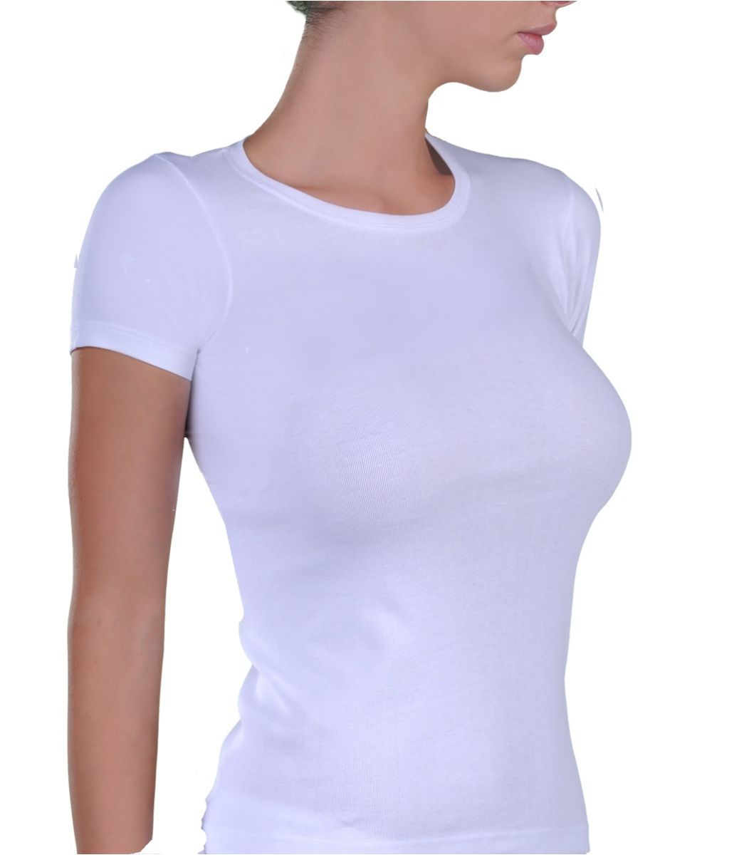 Women elastic T-Shirt, white