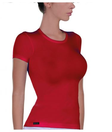 Women elastic T-Shirt, red