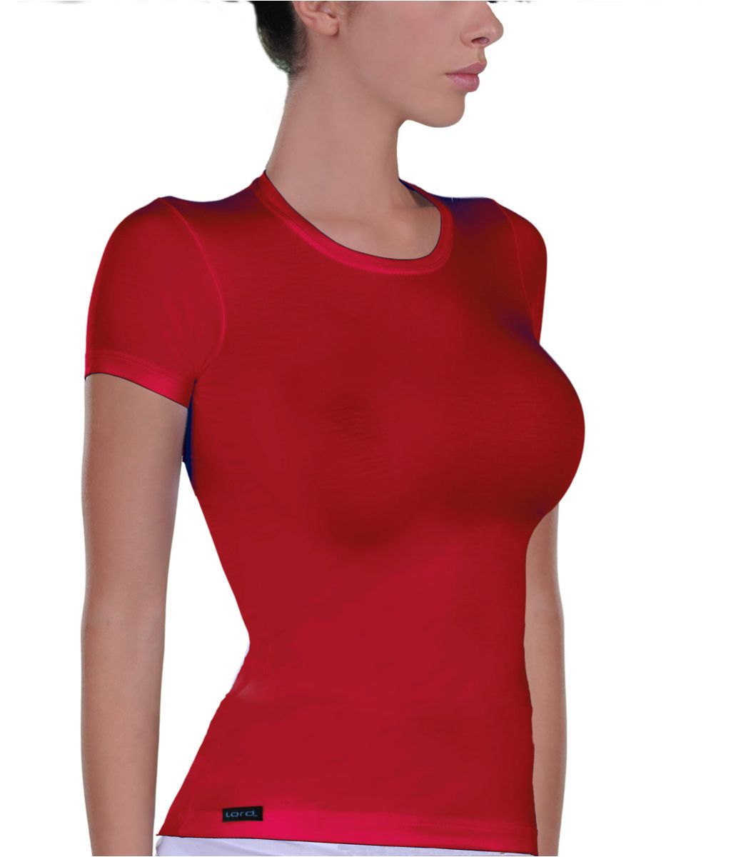 Women elastic T-Shirt, red