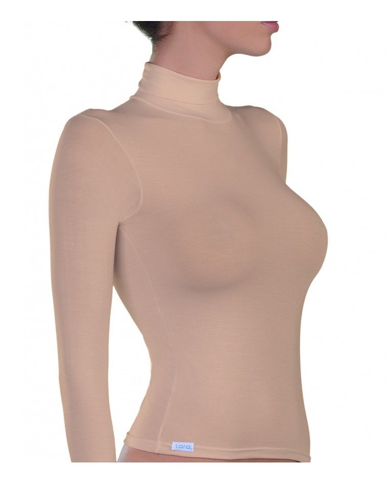 Long Sleeve, Turtle Neck, white
