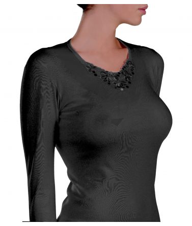  Long Sleeve T-Shirt Lord Lord Women sleeves, lace {PRODUCT_REFERENCE}-2
